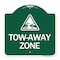 Signmission Designer Series Tow-Away Zone W/ Graphic, Green & White Aluminum Sign, 18" x 18", GW-1818-24411 A-DES-GW-1818-24411 - alternate 1